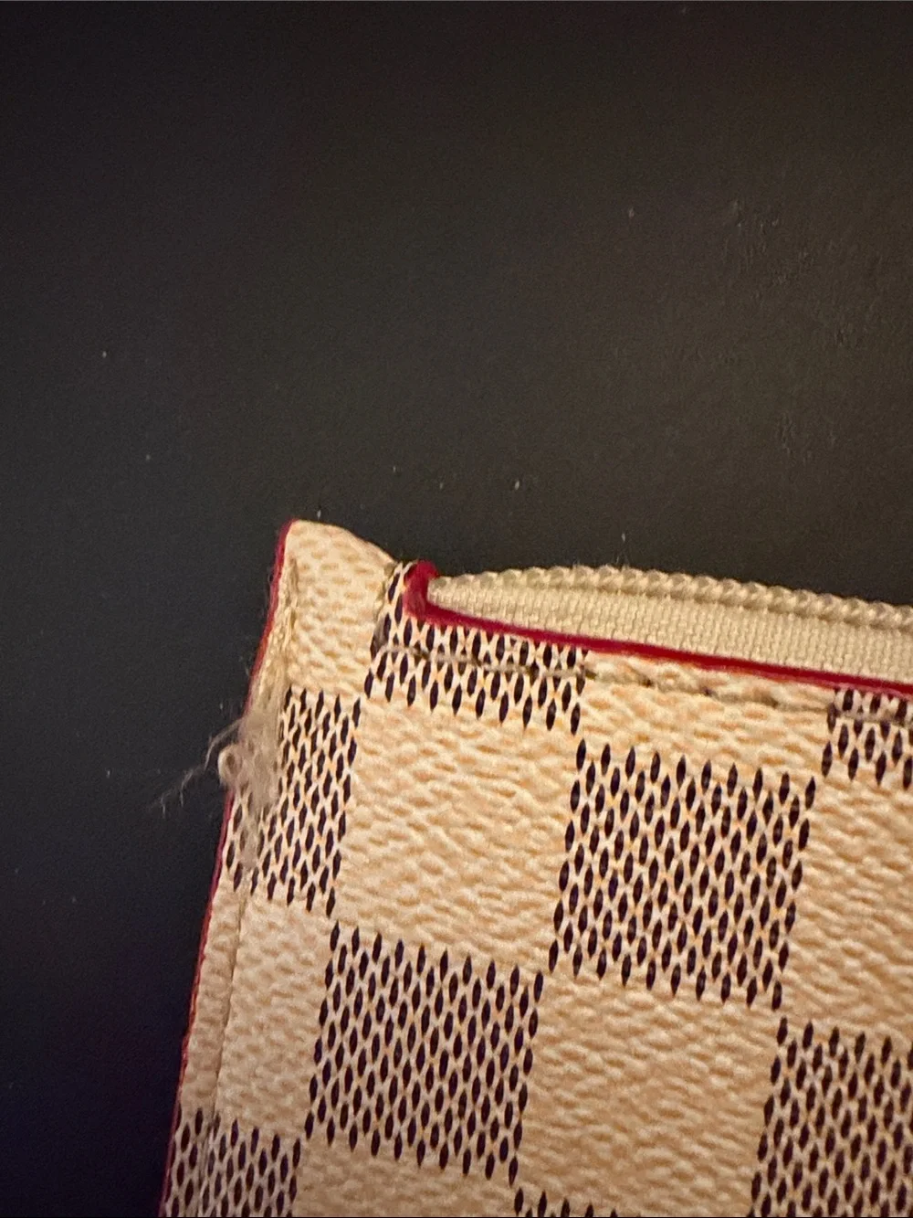 Checkerboard Wristlet Clutch in Beige and Brown